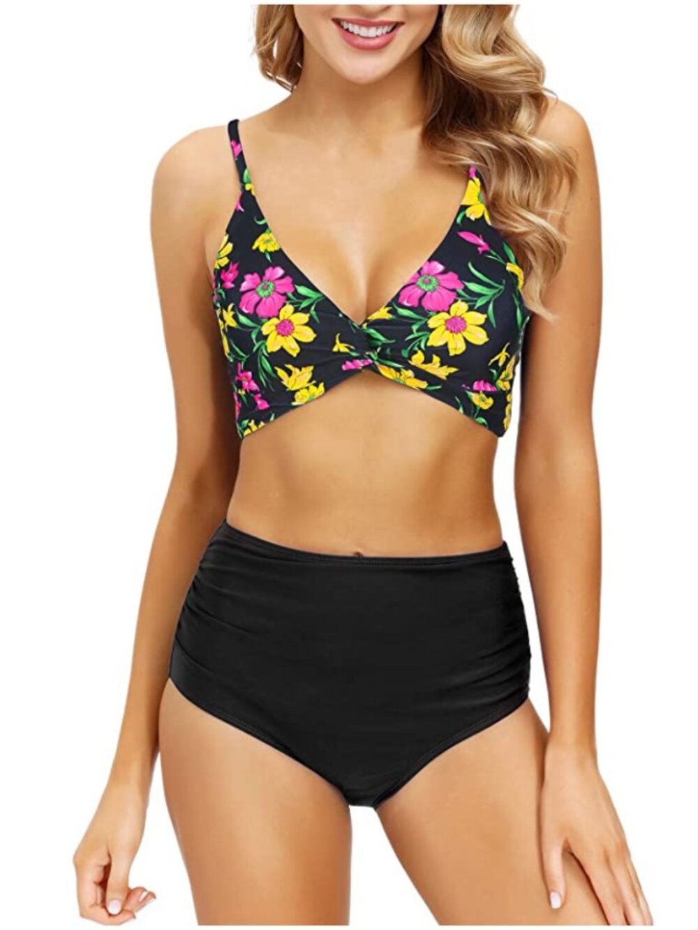 Sz XL Tummy Control Athletic 2 Piece High Waisted Swimsuits X002UZ2525